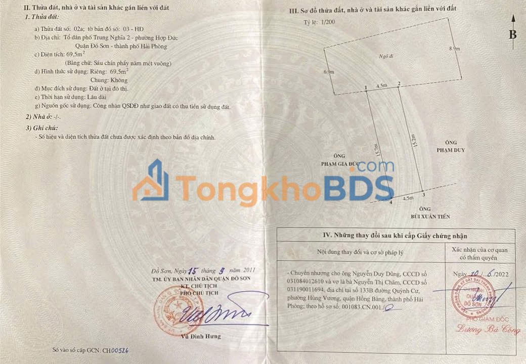 Đất nền Đồ Sơn Hải Phòng 69,5m² 1,25 tỷ - Sổ đỏ chính chủ