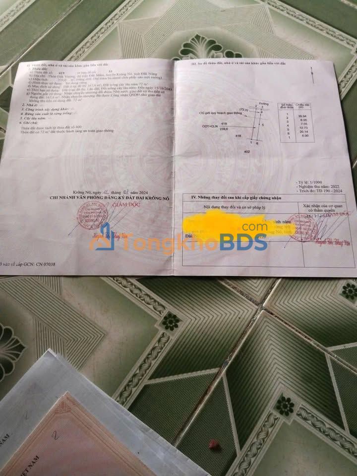 Đất thổ cư Đắk Drô 240m² 350 triệu - Đường to ô tô