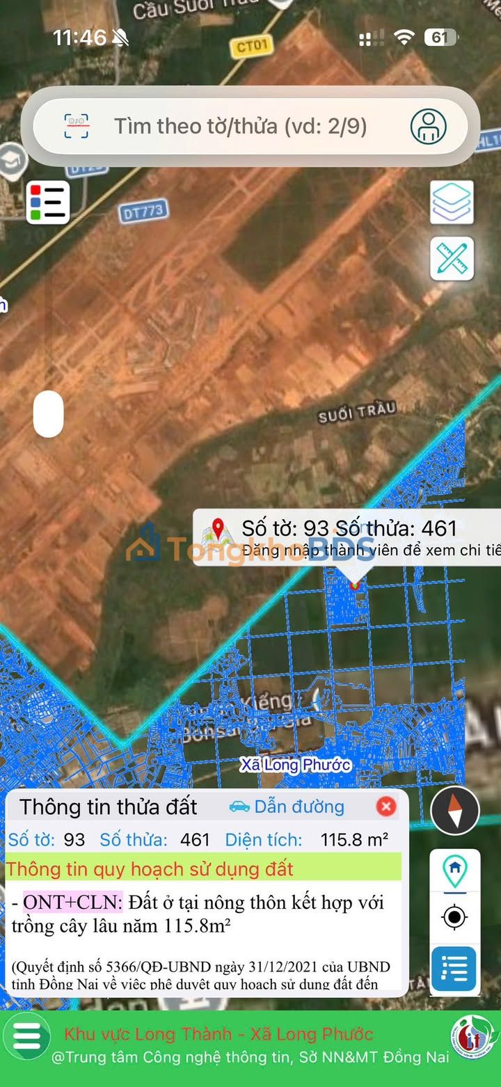 Đất Long Phước Long Thành 115m² 1 tỷ - Sổ đỏ chính chủ