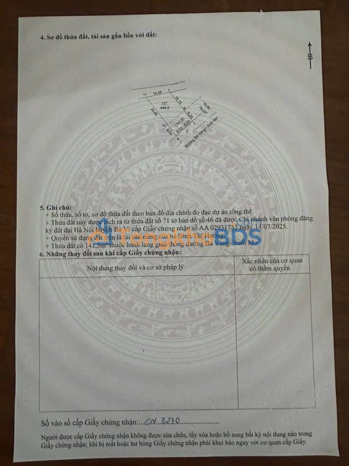 Đất nền Ba Vì - Yên Bài 448m² 4.48 tỷ - Đường to ô tô