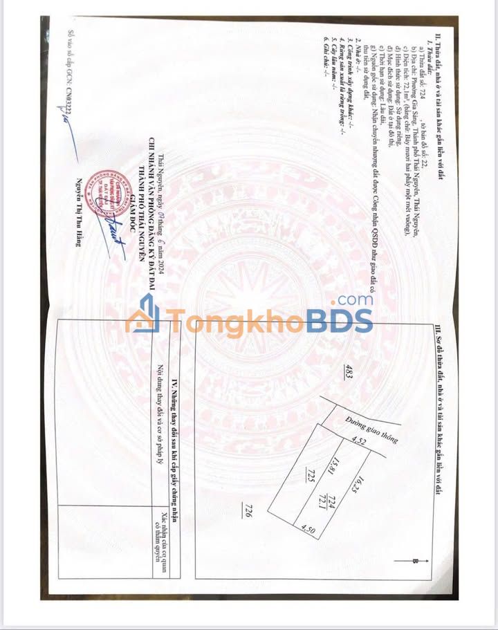 Đất nền Phường Gia Sàng 72m² 1 tỷ - Xây dựng tự do