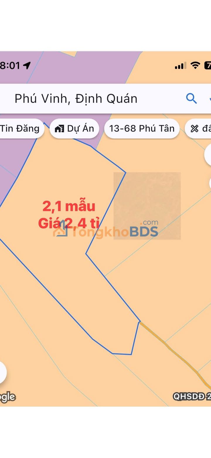 Đất vườn Phú Vinh 2,1 mẫu 2,4 tỷ - Nghỉ dưỡng lý tưởng