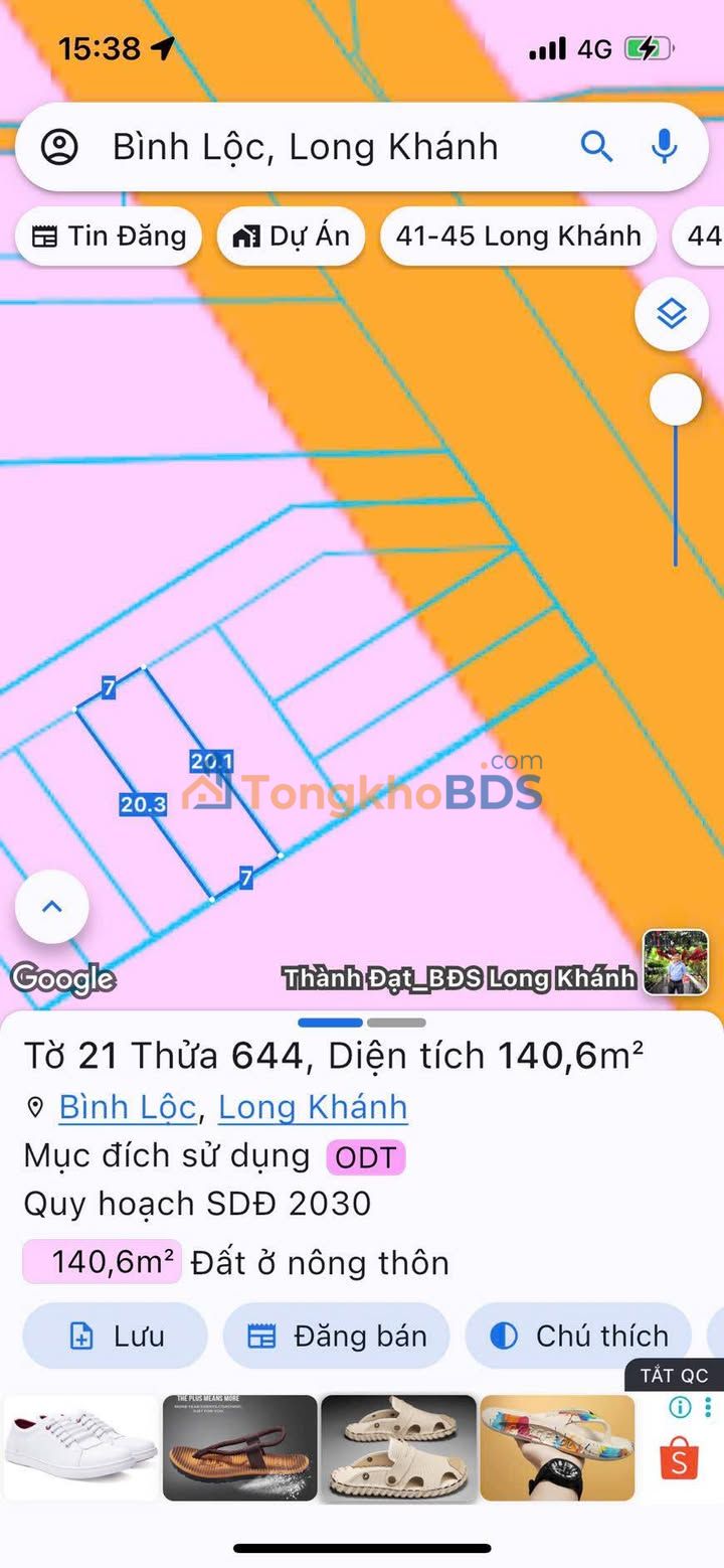 Đất nền Long Khánh Bình Lộc 140m² 890 triệu - Sổ đỏ