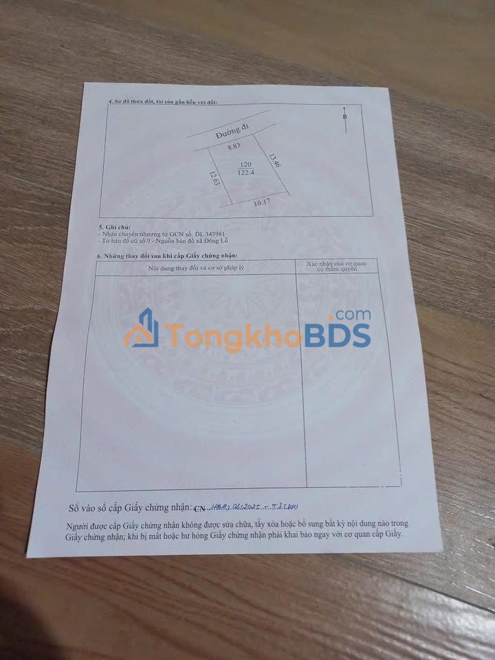 Đất nền Đông Lỗ Hiệp Hòa 122m² 1 tỷ – Sổ đỏ chính chủ