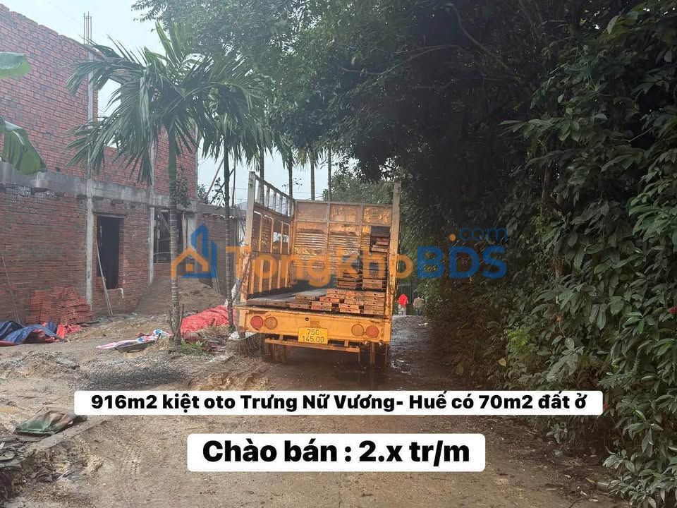 Đất nền Trưng Nữ Vương Huế 916m² 1.83 tỷ - Sổ đỏ chính chủ