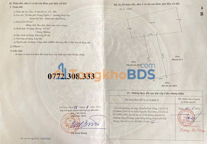 Đất Phạm Văn Đồng Đồ Sơn 70m2 1,25 tỷ – Sổ đỏ chính chủ