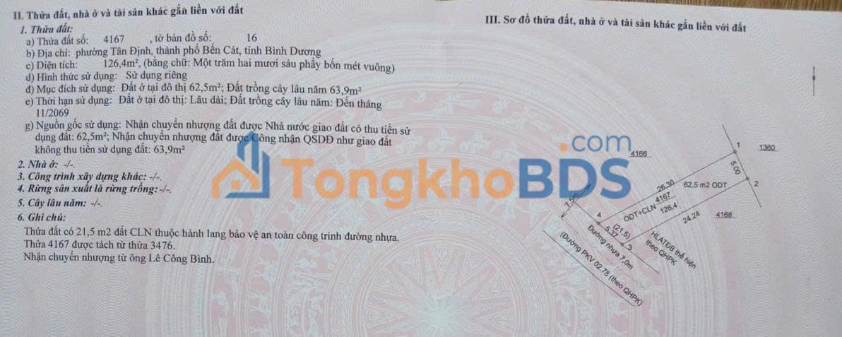 Đất nền Tân Định Bến Cát 126m² 1 tỷ - Sổ đỏ chính chủ