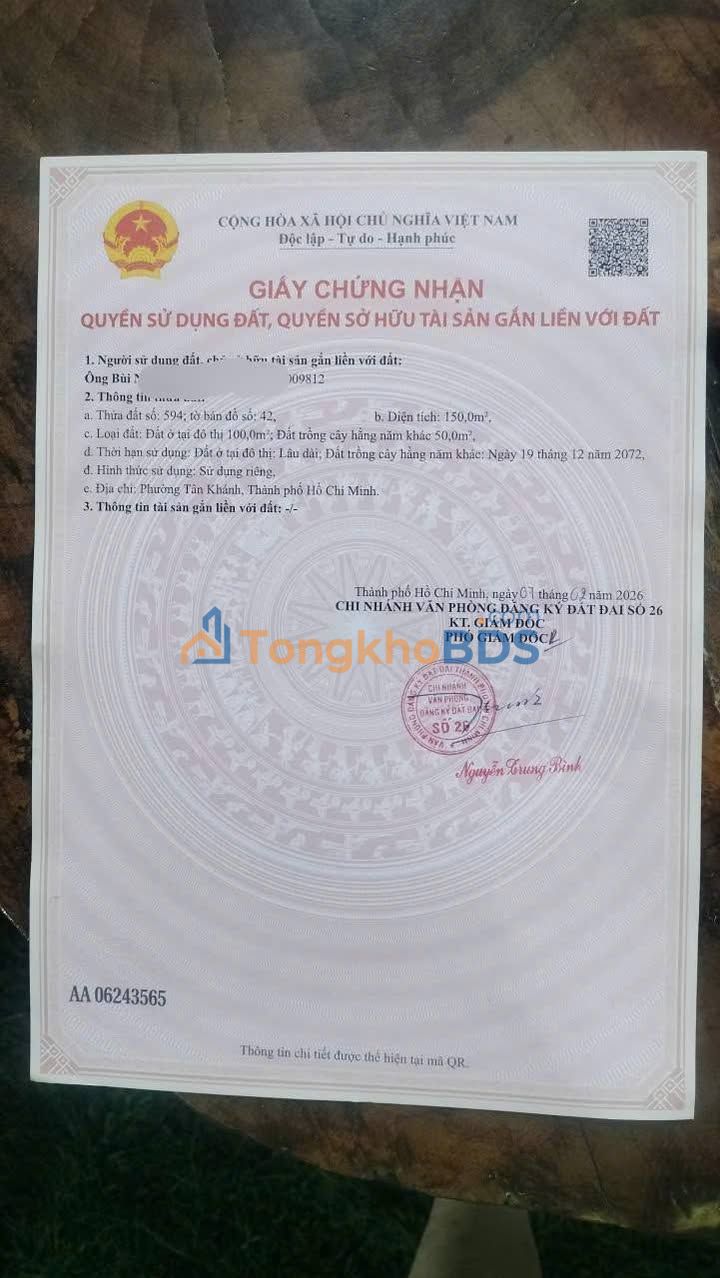 Đất DX06 Tân Phước Khánh 150m² 2.4 tỷ Sổ đỏ