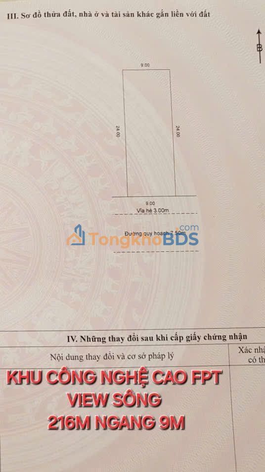 Đất nền FPT Đà Nẵng 216m² 10 tỷ - Sổ đỏ chính chủ