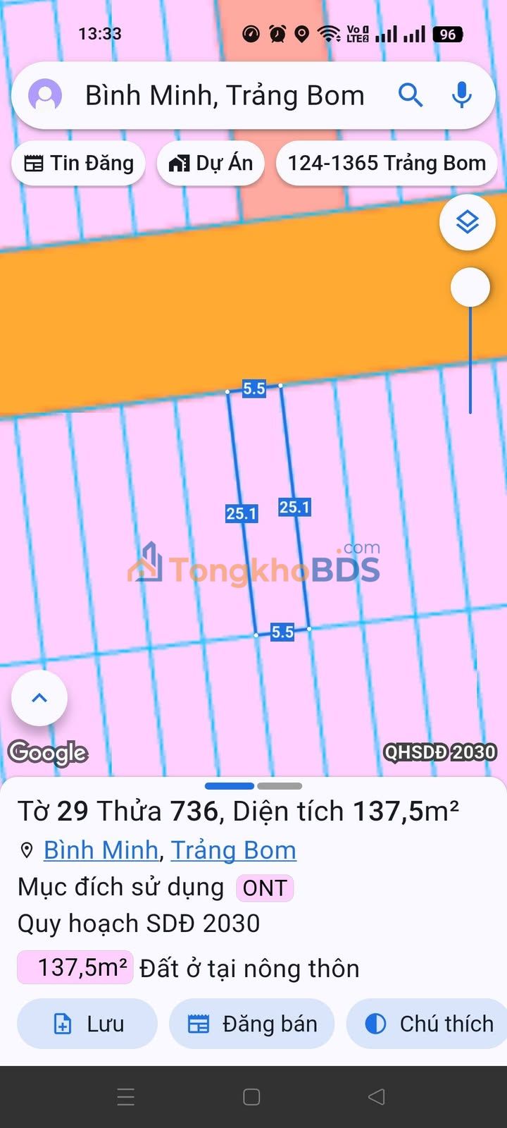 Đất nền Bình Minh Trảng Bom 138m² 1.9 tỷ - Tiềm năng tăng giá
