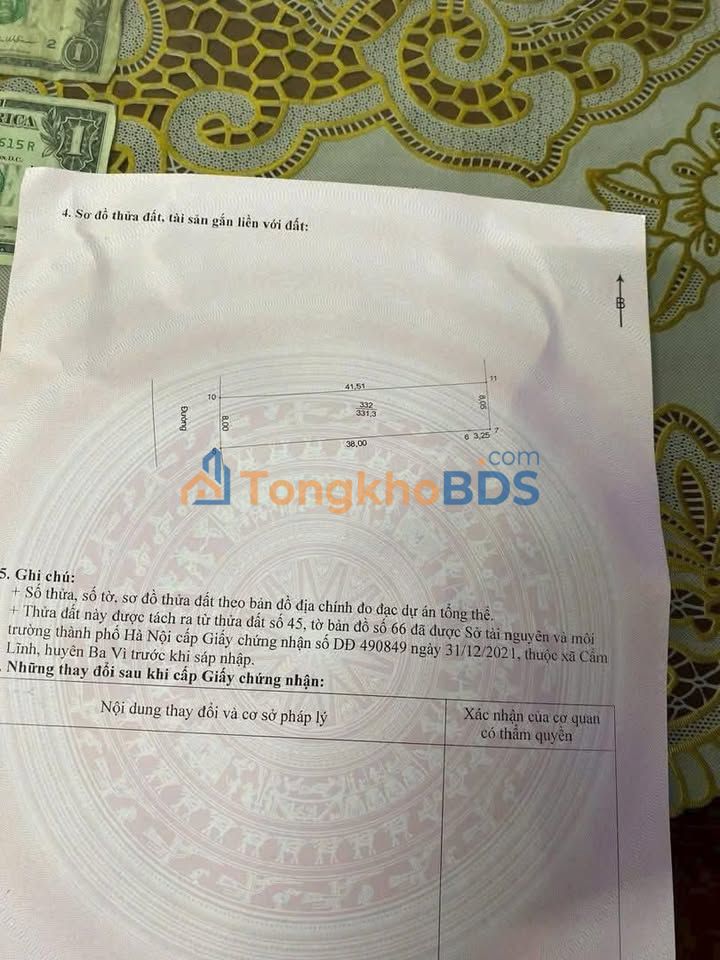 Đất nền Cẩm Lĩnh Ba Vì 331m² giá 3.6 tỷ - Sổ hồng chính chủ