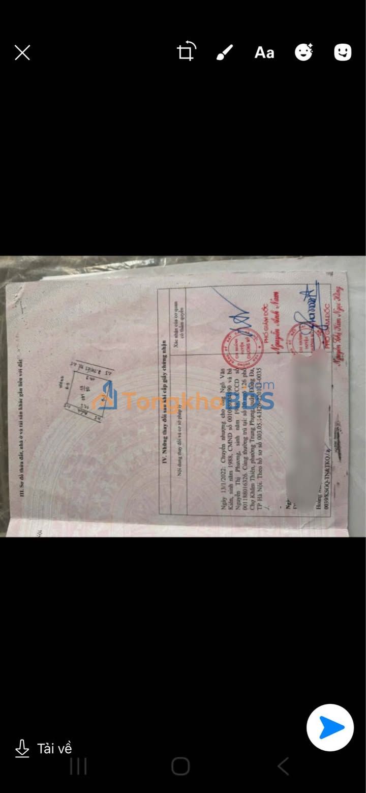 Đất nền Tiên Phương Hà Nội 90m² - Sổ đỏ chính chủ