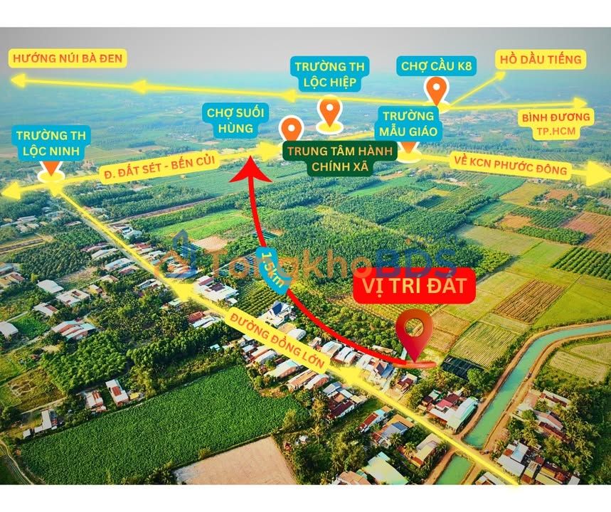 Đất thổ cư Đồng Lớn Lộc Ninh 125m² 350 triệu - Sổ đỏ chính chủ