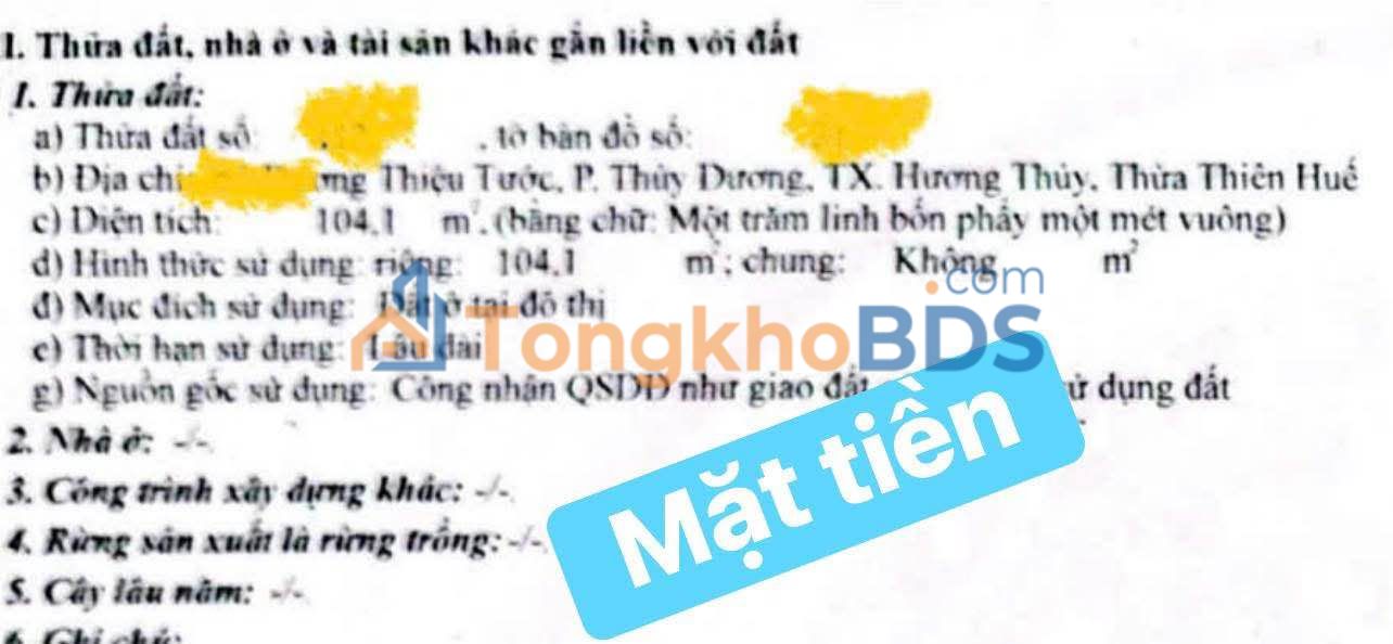Đất nền Dương Thiệu Tước 104m² giá 1,9 tỷ - Sổ đỏ chính chủ