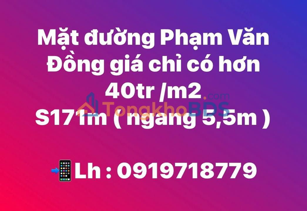 Đất Phạm Văn Đồng Dương Kinh 171m²/8,037 tỷ - Đường to ô tô