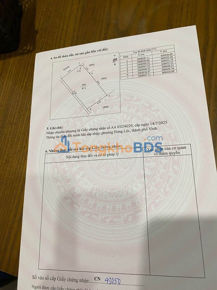 Đất Hưng Lộc Vinh 87m² 2 tỷ - Đường ô tô vào