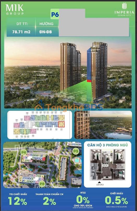 Apartment Vinhomes Ocean Park Gia Lâm 80m² 4.2 tỷ - View nội khu mát