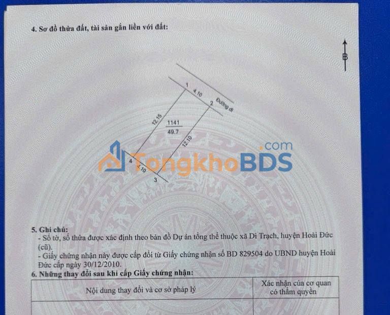 Đất Di Trạch Đường 70 50m² 5 tỷ - Sổ đỏ chính chủ