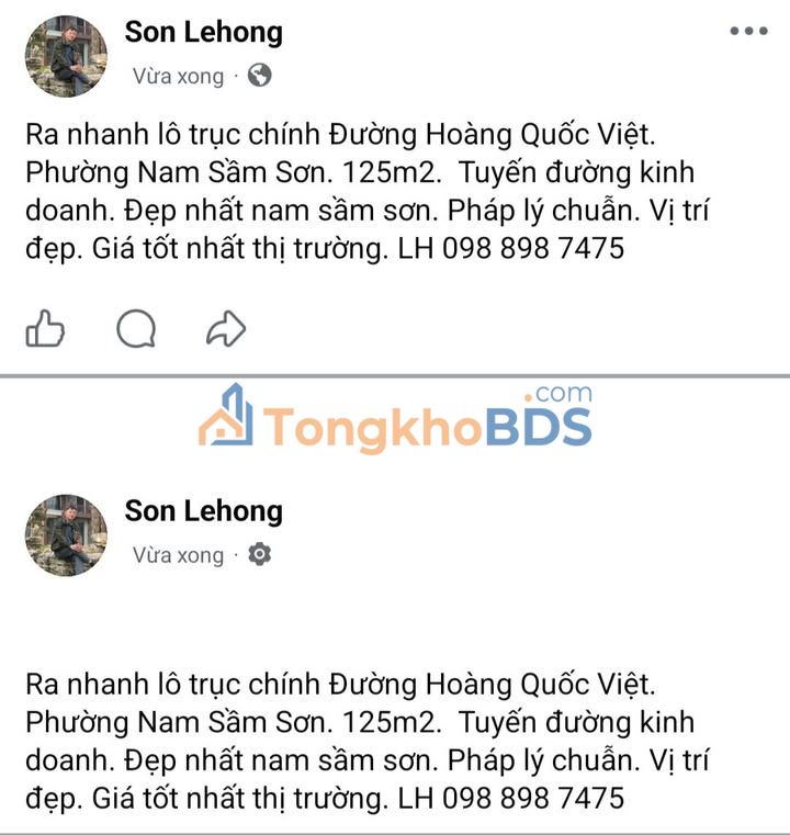 Đất nền Sầm Sơn Hoàng Quốc Việt 125m² - Pháp lý rõ ràng