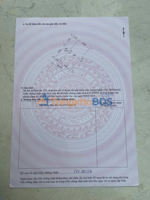 Đất nền Thị trấn Quốc Oai 100m² 6,5 tỷ - Sổ đỏ chính chủ