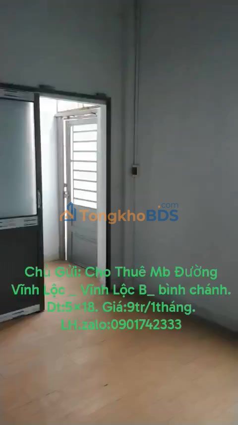 Mặt bằng Vĩnh Lộc B 80m² 9 triệu - Mặt tiền kinh doanh