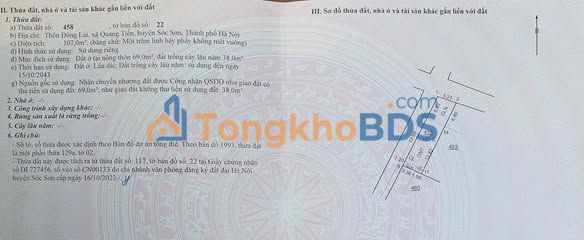 Đất thổ cư Sóc Sơn 107m² 3.21 tỷ - Lô góc đường ô tô