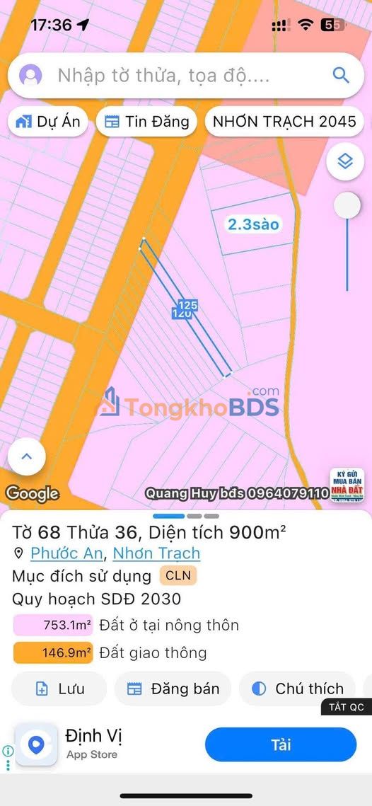 Đất nền Nhơn Trạch Phước An 900m² 1,6 tỷ - Sổ đỏ chính chủ