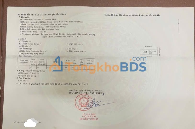 Đất nền Nam Trực Quốc lộ 21 100m² 2.6 tỷ - Chính chủ, xây kho