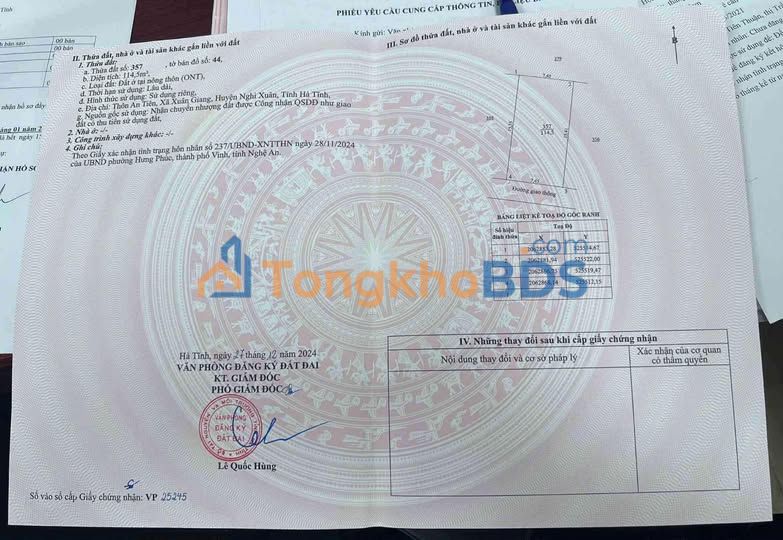 Đất An Tiên Xuân Giang Nghi Xuân 114m² 600tr - Sổ đỏ chính chủ