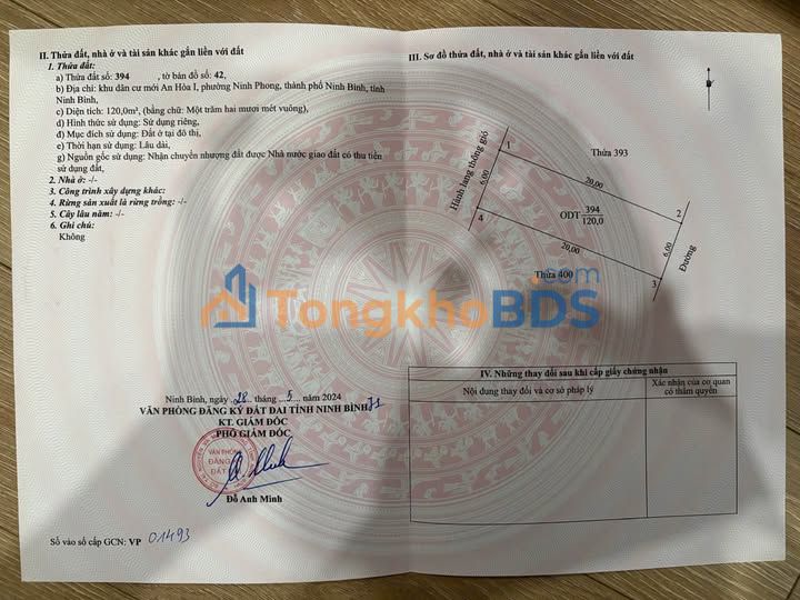 Đất nền Ninh Phong Hoa Lư 120m² giá thỏa thuận - Tiềm năng tăng giá