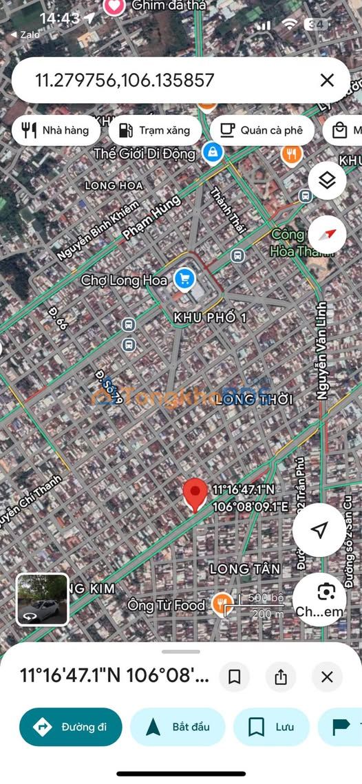 Đất Trần Phú Hòa Thành 175m² giá 2.4 tỷ - Sổ đỏ chính chủ