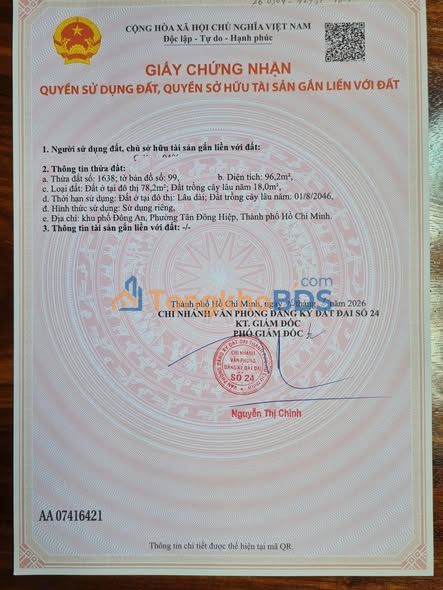 Đất nền Dĩ An Bùi Thị Cội 96m² giá 4.75 tỷ - Đường to ô tô