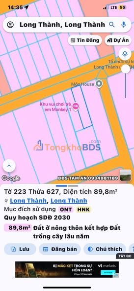 Đất nền Long Thành QL51 88m² 2 tỷ - Sổ đỏ chính chủ