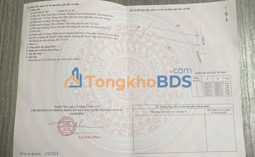 Đất xã Khánh Thượng Khánh Vĩnh 178m² 135tr - Sổ đỏ chính chủ