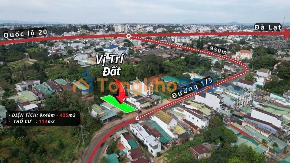 Đất nền B'lao Bảo Lộc 432m² 5.25 tỷ - Đường to ô tô