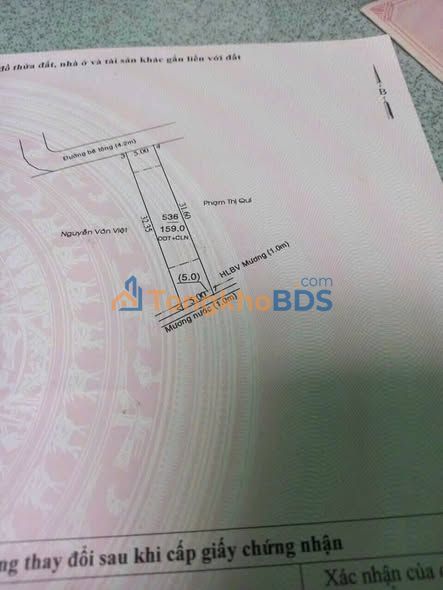 Đất nền Tương Bình Hiệp 160m² giá 2 tỷ - Sổ đỏ chính chủ