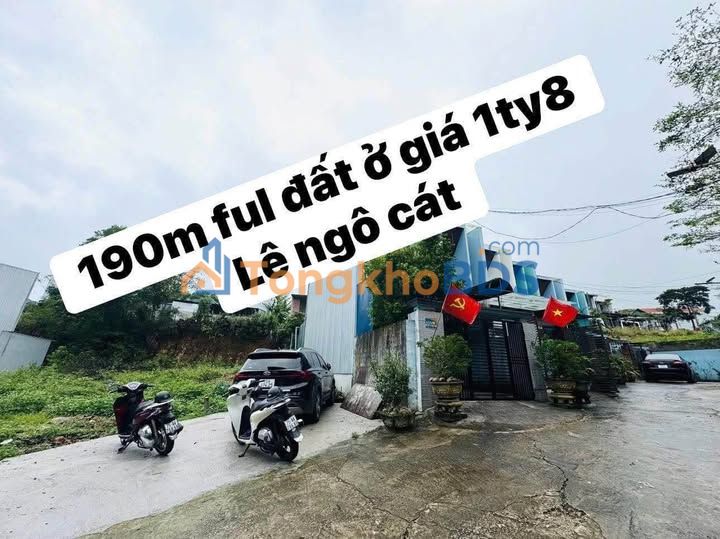 Đất Lê Ngô Cát Huế 190m² 1,8 tỷ - Sổ đỏ chính chủ