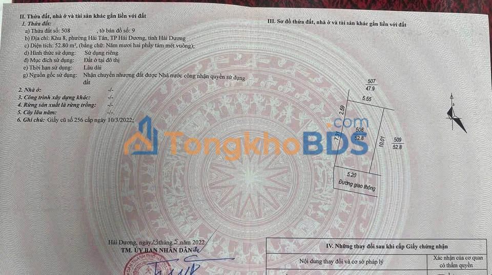 Đất Hải Tân Hải Dương 53m² 1 tỷ - Sổ đỏ chính chủ