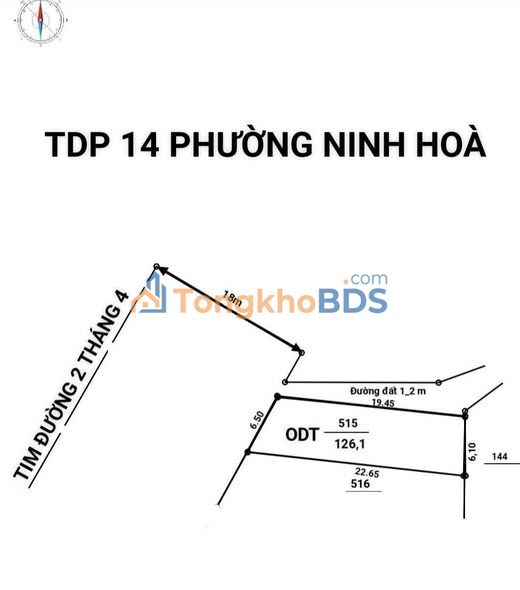 Đất nền đường 2/4 Ninh Hòa 126m² 5.04 tỷ - Sổ đỏ chính chủ