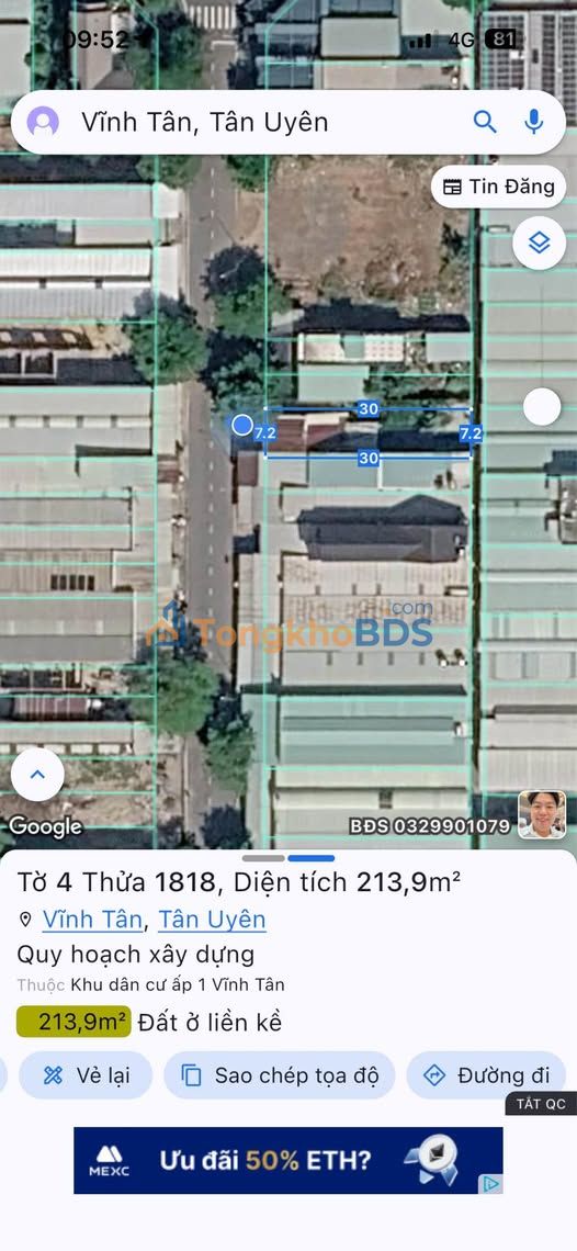 Đất nền VSIP2A Bình Dương 214m² giá 3,1 tỷ - Sổ đỏ chính chủ