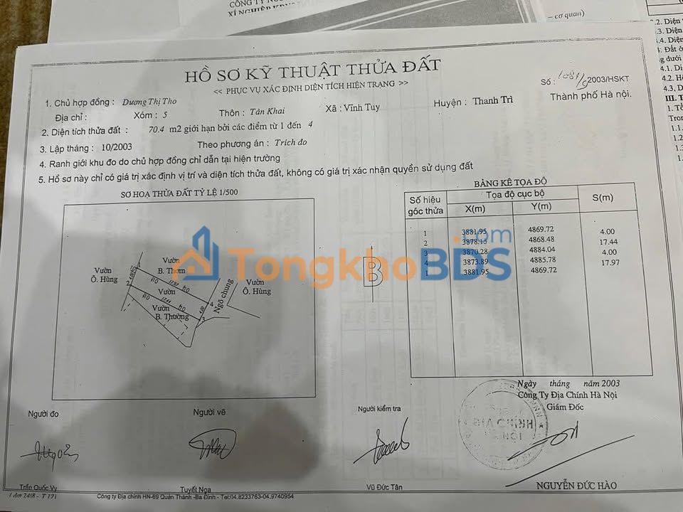 Đất nền Ngõ 107 Vĩnh Hưng 70m² 4 tỷ - Sổ đỏ chính chủ