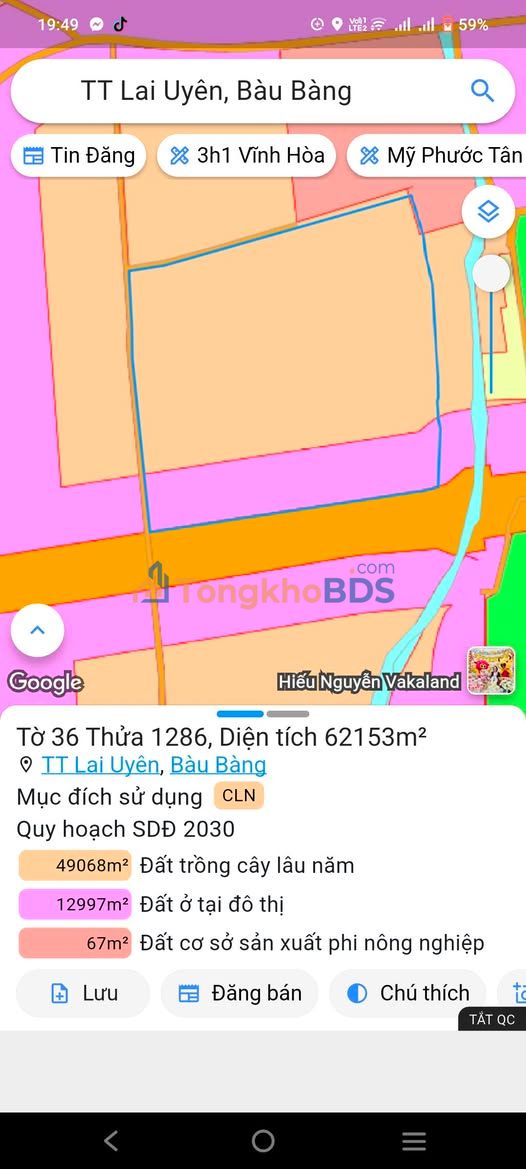 Đất nền Tạo Lực Lai Uyên 62.000m² thỏa thuận - Đường to ô tô