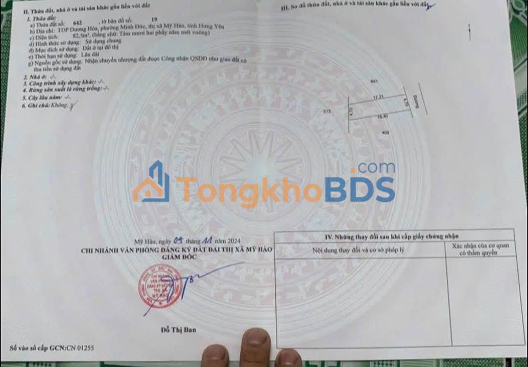 Đất nền Mỹ Hào Hưng Yên 83m2 3.05 tỷ - Đường to ô tô