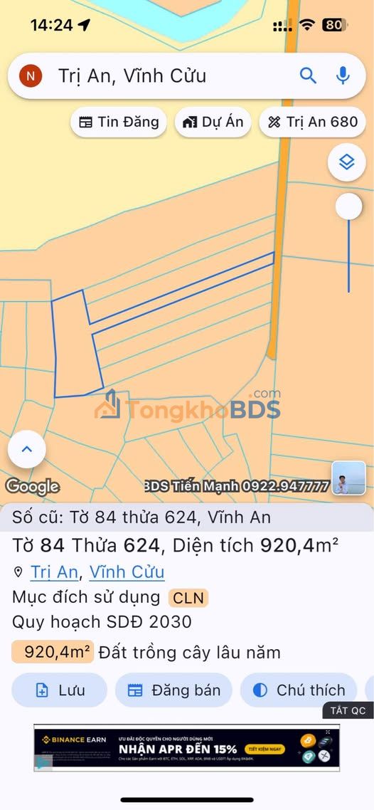 Đất nền Khu phố 4 Vĩnh An 360m² 870 triệu - Giá đầu tư tốt