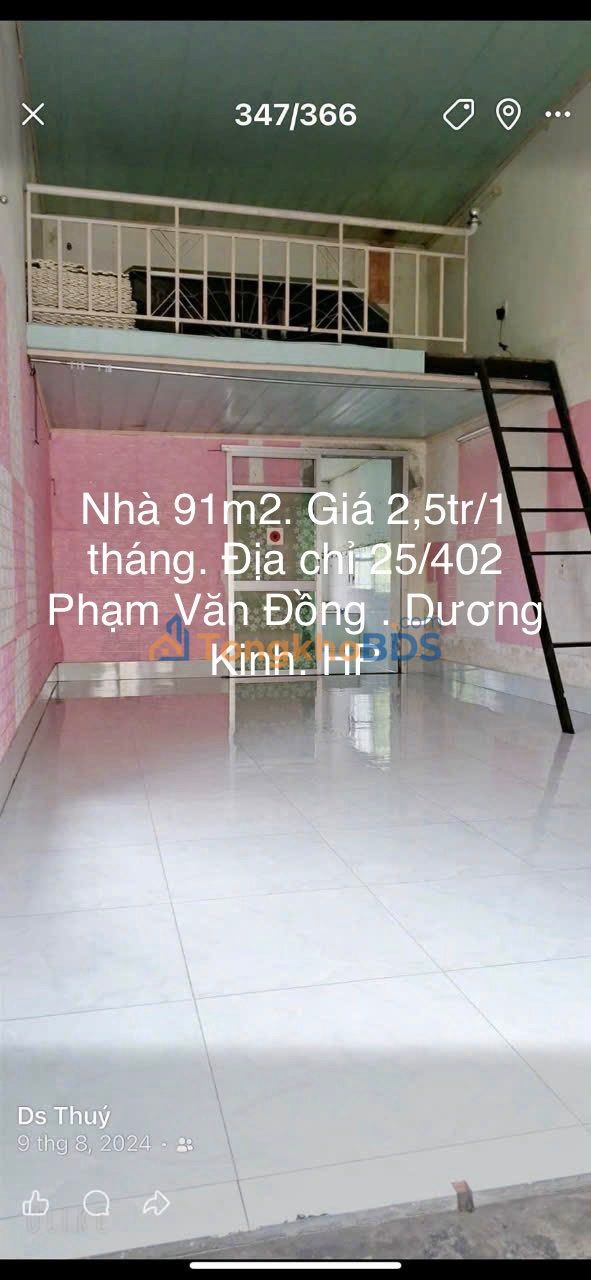 Nhà 91m² Dương Kinh 2.5tr - Ôtô vào tận nhà, sẵn ở