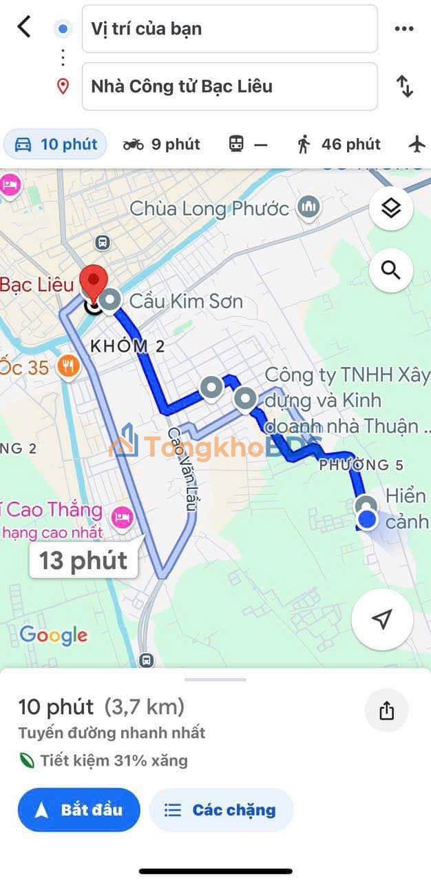 Đất nền TP Bạc Liêu 1605m² 850 triệu - Tiềm năng tăng giá