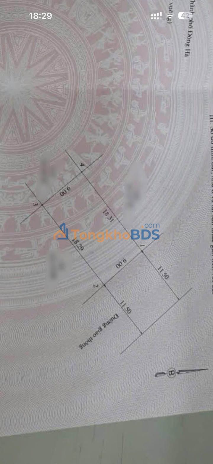 Đất thổ cư Phường 1 Đông Hà 165m² giá 2 tỷ - Đường to ô tô