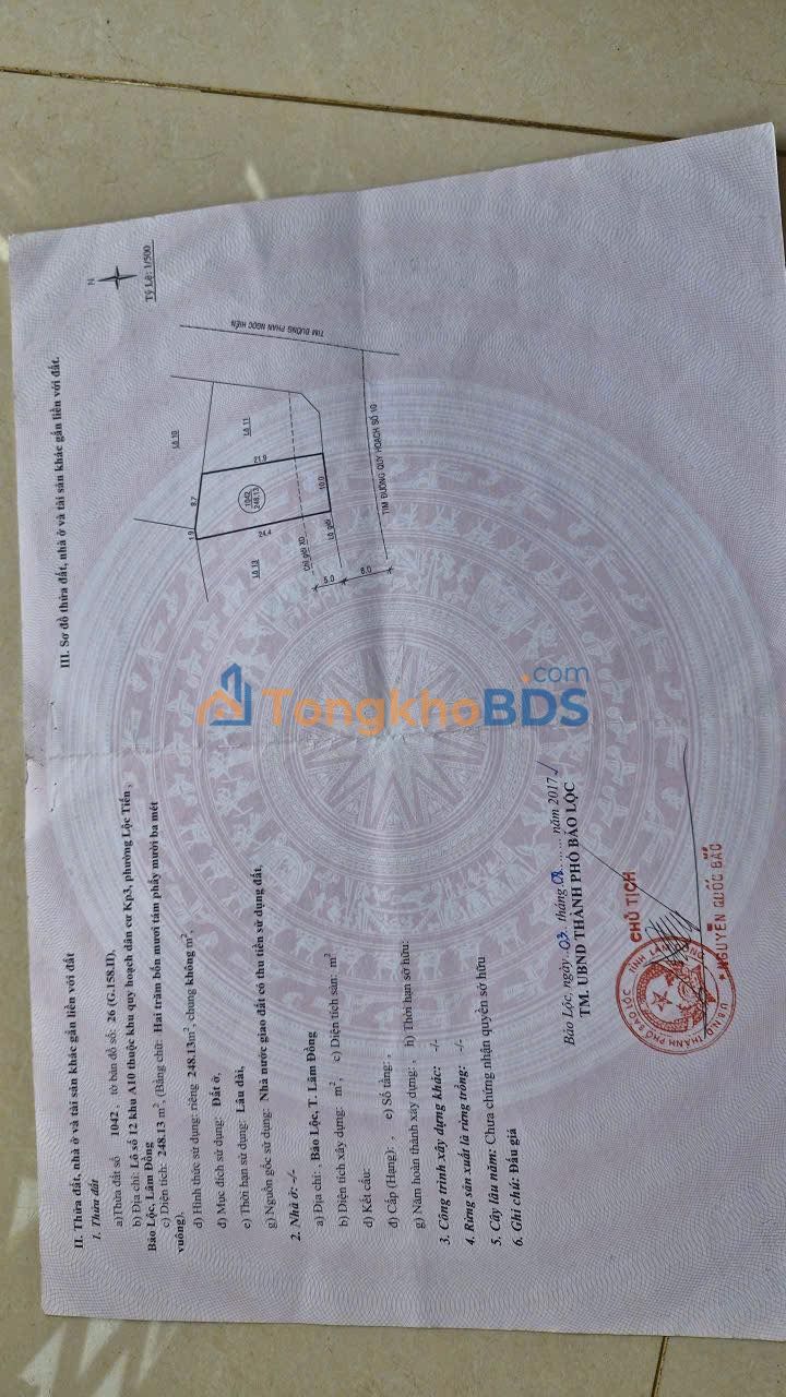 Đất nền Bảo Lộc Trần Phú 240m² 3.35 tỷ - Pháp lý rõ ràng