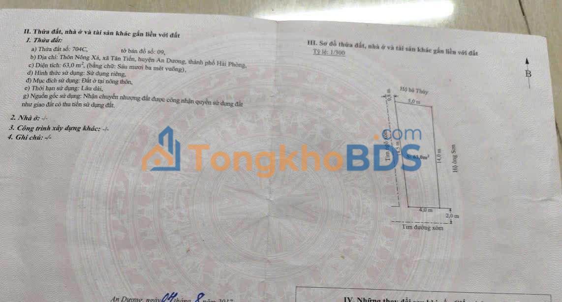 Đất nền An Dương Nông Xá 63m² 1.1 tỷ - Sổ đỏ chính chủ lô góc