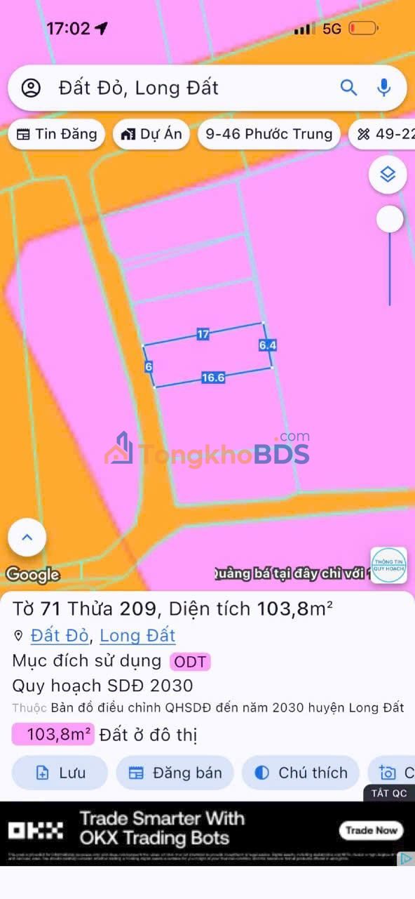 Đất nền Đất Đỏ 102m² 885 triệu - Thổ cư 100%